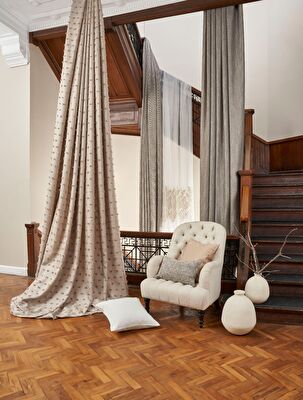 Taç Nımes Brode Tül Perde Bej ( Max Yükseklik : 280 cm )