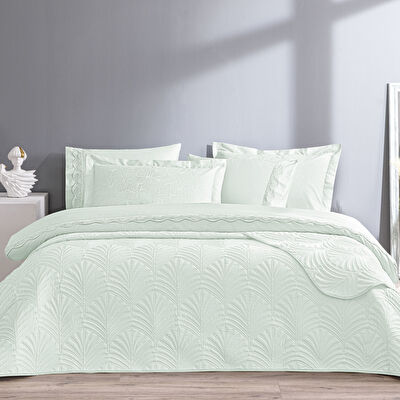 Taç Eleanor Yatak Örtülü Çift Kişilik Nevresim Seti Mint