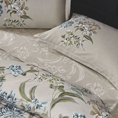 Taç Elodie Saten Çift Kişilik Nevresim Takımı Bej