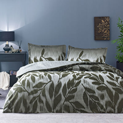 Taç Matilda Saten Çift Kişilik Nevresim Takımı Kahverengi