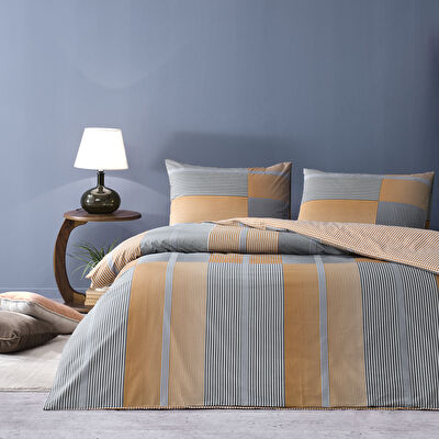 Taç Miles Ranforce Tek Kişilik Nevresim Takımı Turuncu