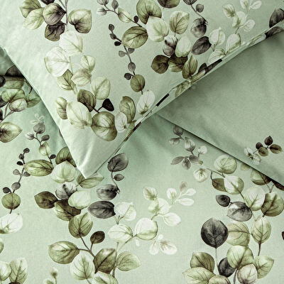 Taç Leif Ranforce Çift Kişilik Nevresim Takımı Yeşil