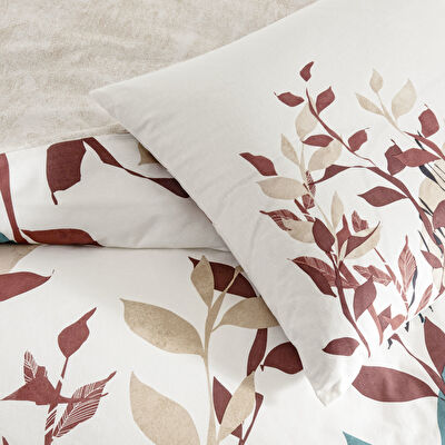 Taç Daisy Ranforce Çift Kişilik Nevresim Takımı Ekru