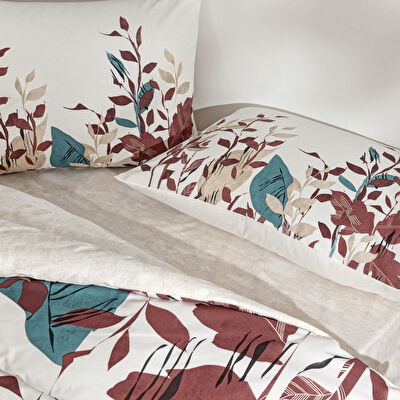 Taç Daisy Ranforce Çift Kişilik Nevresim Takımı Ekru