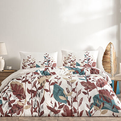 Taç Daisy Ranforce Çift Kişilik Nevresim Takımı Ekru