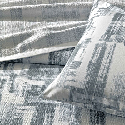 Taç Baskılı Jamie Çift Kişilik Pike Takımı Gri