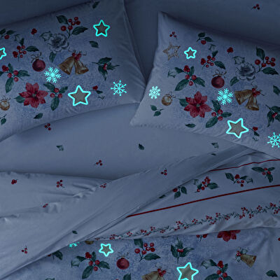 Taç Charm Glowlu Ranforce Çift Kişilik Nevresim Takımı Kırmızı