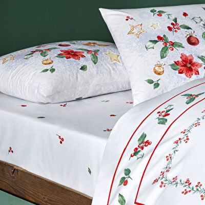 Taç Charm Glowlu Ranforce Çift Kişilik Nevresim Takımı Kırmızı