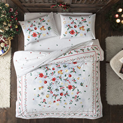 Taç Charm Glowlu Ranforce Çift Kişilik Nevresim Takımı Kırmızı