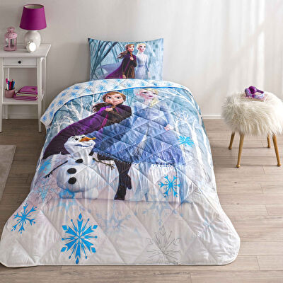 Taç Lisanslı Disney Frozen Winter Tek Kişilik Pamuk Yorgan Seti