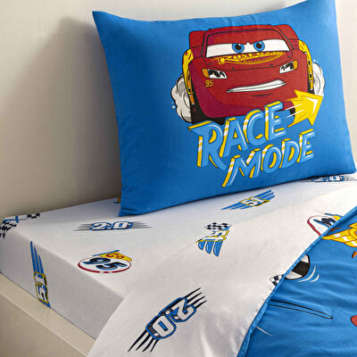 Taç Lisanslı Disney Cars Let' s Race Pamuk Tek Kişilik Nevresim Takımı