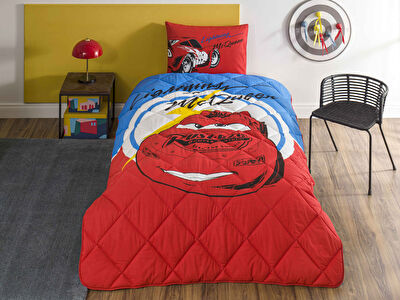 Taç Lisanslı Disney Cars Mcqueen Tek Kişilik Pamuk Yorgan Seti