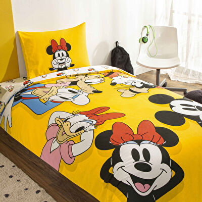 Taç Lisanslı Disney Mickey & Friends Pamuk Tek Kişilik Nevresim Takımı