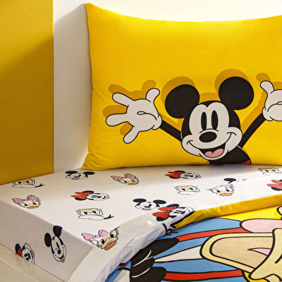 Taç Lisanslı Disney Mickey & Friends Pamuk Tek Kişilik Nevresim Takımı