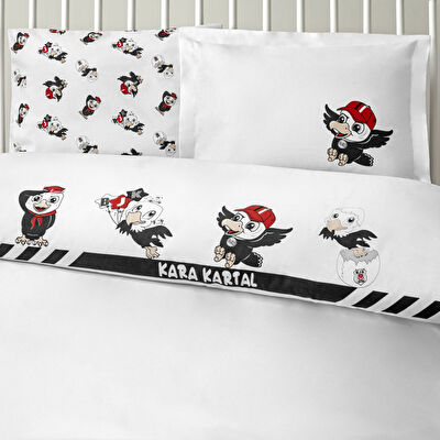 Taç Lisanslı Beşiktaş Strip Baby Pamuk Nevresim Takımı