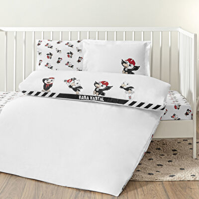 Taç Lisanslı Beşiktaş Strip Baby Pamuk Nevresim Takımı