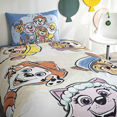 Taç Lisanslı Paw Patrol Cloud Pamuk Tek Kişilik Nevresim Takımı