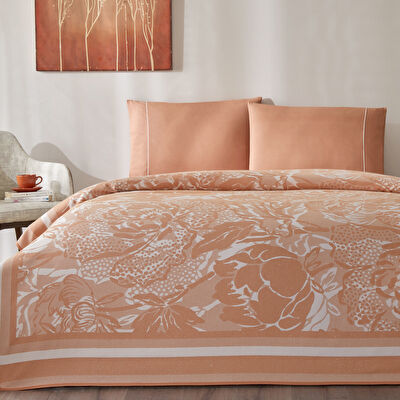 Taç Jakar Idore Çift Kişilik Pike Takımı Somon