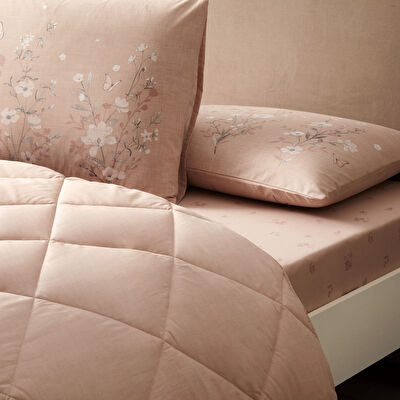 Taç Rossy Ranforce Çift Kişilik Yorgan Set Gül Kurusu