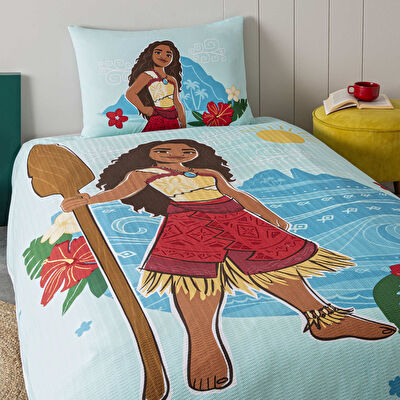 Taç Lisanslı Mickey Mouse Happy Tek Kişilik Pamuk Pike Takımı