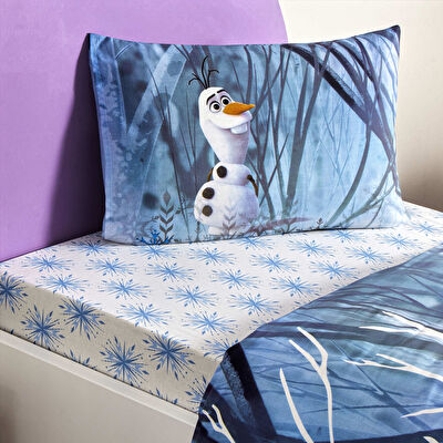 Taç Lisanslı Disney Frozen Winter Pamuk Tek Kişilik Nevresim Takımı