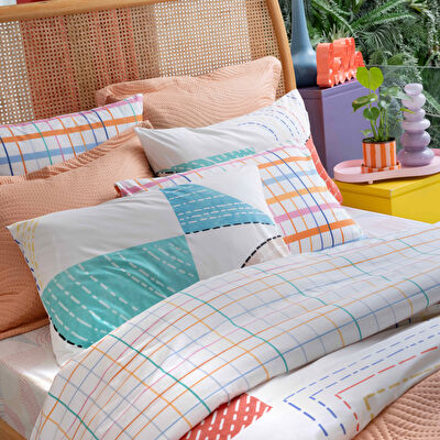 Taç Flexıa Ranforce Çift Kişilik Nevresim Takımı Turuncu