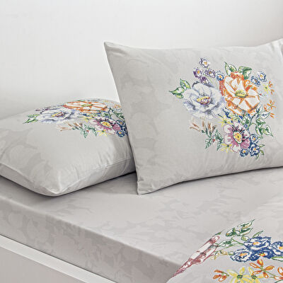 Taç Fiora Ranforce Çift Kişilik Nevresim Takımı Gri