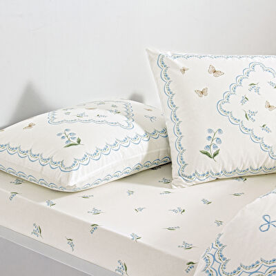 Taç Elyon Ranforce Tek Kişilik Nevresim Takımı Mavi