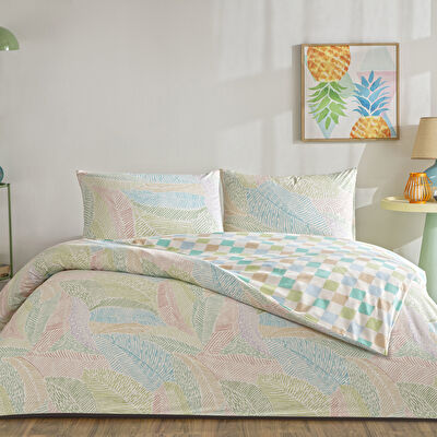 Taç Cardie Ranforce Çift Kişilik Nevresim Takımı Turkuaz