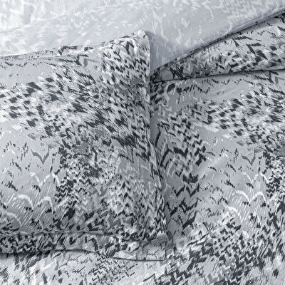 Taç Ornıva Saten Çift Kişilik Nevresim Takımı Gri