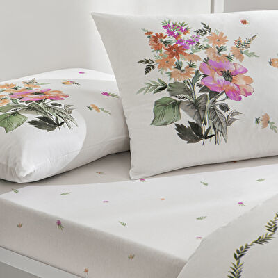 Taç Petunia Ranforce Çift Kişilik Throwlu Nevresim Takımı Pembe