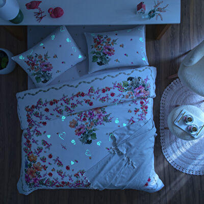 Taç Petunia Ranforce Çift Kişilik Throwlu Nevresim Takımı Pembe