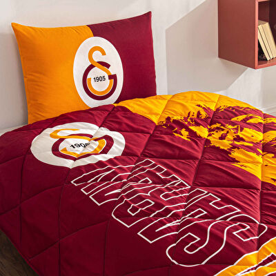 Taç Lisanslı Galatasaray Şanslı Aslan Pamuk Tek Kişilik Yorgan Seti