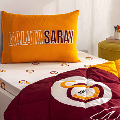 Taç Lisanslı Galatasaray Şanslı Aslan Pamuk Tek Kişilik Yorgan Seti