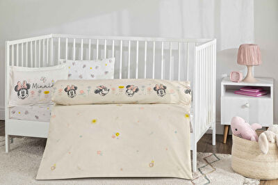 Taç Lisanslı Disney Minnie Mouse Dream Baby Pamuk Bebek Nevresim Takımı