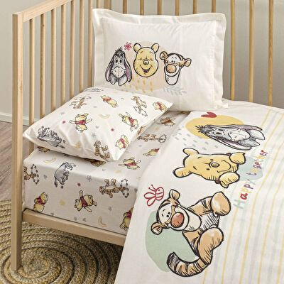 Taç Lisanslı Disney Winnie The Pooh Happy Baby Pamuk Bebek Nevresim Takımı