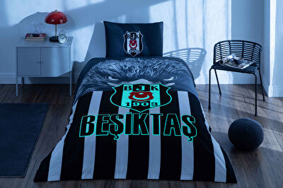 Taç Lisanslı Beşiktaş Şanlı Kartal Pamuk Tek Kişilik Nevresim Takımı