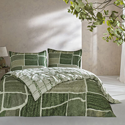 Taç Reborn Lumea Bambu Çift Kişilik Nevresim Takımı Yeşil