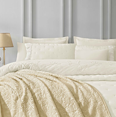 Taç Calantha 3lü Çeyiz Seti Ekru