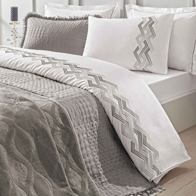 Taç Amara 3lü Çeyiz Seti Gri