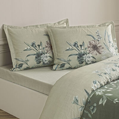 Taç Nurell Saten Çift Kişilik Nevresim Takımı Gri