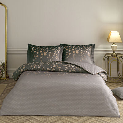 Taç Elaris Saten Çift Kişilik Nevresim Takımı Vizon