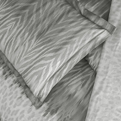 Taç Zavora Saten Çift Kişilik Nevresim Takımı Antrasit