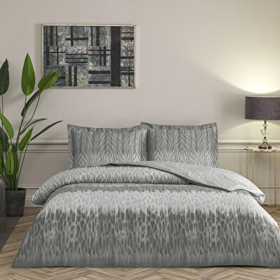 Taç Zavora Saten Çift Kişilik Nevresim Takımı Antrasit