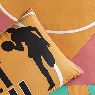 Taç Pixor Ranforce Tek Kişilik Nevresim Takımı Turuncu