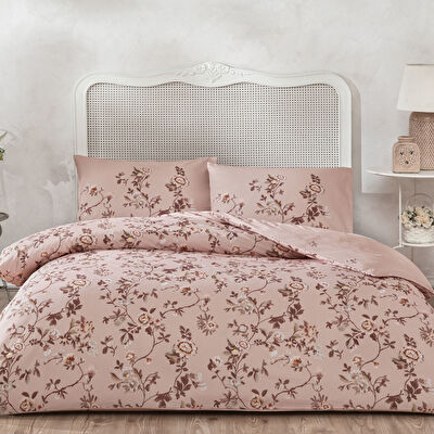 Taç Sorel Ranforce Çift Kişilik Nevresim Takımı Pembe