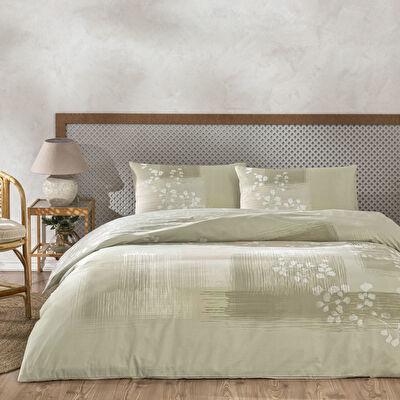 Taç Ilra Ranforce Çift Kişilik Nevresim Takımı Bej