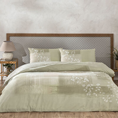 Taç Ilra Ranforce Çift Kişilik Nevresim Takımı Bej