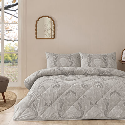 Taç Norellia Ranforce Çift Kişilik Yorgan Seti Gri