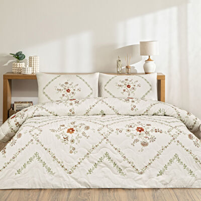 Taç Elira Çift Kişilik Her Mevsim Complete Set Beyaz